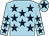 Light blue, dark blue stars, light blue cap, dark blue star (Mr Seamus Burns)