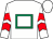 White, emerald green hollow box, white sleeves, red chevrons, white cap (Liam Dunleavy)