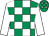 Emerald green & white check, white sleeves, white stars on cap (John Kennedy & Mrs Alison Kennedy)