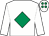 White, emerald green diamond, white cap, emerald green spots (Mrs Bernadette Hayden)
