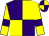 Yellow & purple quartered, purple armlet, quartered cap (J R Brennan)