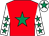 Red, emerald green star, white sleeves, emerald green stars, white cap, emerald green star (Friends of Rooney Family Syndicate)