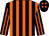 Black & orange stripes, black cap, orange spots (Nore Racing Syndicate)