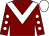 Maroon, white chevron, maroon sleeves, white spots, white cap (Mr Ismail Mohammed)
