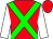 Red, green cross belts, white sleeves (Mrs H I S Calzini)