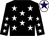 Black, white stars, white cap, purple star (Mr G N Cannon)