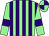 Light green and purple stripes, light green sleeves, purple armlets, quartered cap (Mr David Barker & Partner)