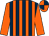 Orange and dark blue stripes, orange sleeves, quartered cap (Mr A C Bound)