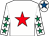 White, red star, white sleeves, emerald green stars, white cap, royal blue star (The Railway Children)