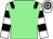 Light green, black epaulets, white and black hooped sleeves and cap (The Peter Partnership)
