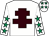 White, brown cross of lorraine, white sleeves, emerald green stars, white cap, emerald green stars (Oakroom Racing Club)