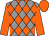 Grey and orange diamonds, orange sleeves and cap (Fishdance Ltd)