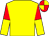 Yellow, red and yellow halved sleeves, red and yellow quartered cap (Mr Jaber Ali Alsabah)