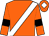 Orange, white sash, orange sleeves, black armlets, orange cap, white diamond (The Sb Club)