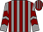 Grey and maroon stripes, chevrons on sleeves, maroon and grey striped cap (Mr D Bellehchili)