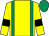 Yellow, emerald green braces, yellow sleeves, black armlets, emerald green cap (Mr N Martin)