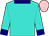 Turquoise, navy blue collar and cuffs, pink cap (Mrs Phoebe Hobby)