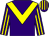 Purple, yellow chevron, striped sleeves and cap (Mill House Racing Syndicate)