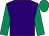 Purple, emerald green sleeves & cap (Rebecca May)