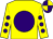Yellow, purple disc, purple spots on sleeves, quartered cap (Eight Star Syndicate)