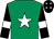 Emerald green, white star, black sleeves, white armlet, black cap, white stars (Gordon Elliott Racing Club)