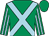 Emerald green, light blue cross belts, striped sleeves (Mr G T Lever)