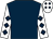 Dark blue, white sleeves, dark blue diamonds, white cap, dark blue diamonds (Axom Lxxvi)