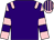 Purple body, pink epaulets, pink arms, purple hooped, pink cap, purple striped (Sarl Ecurie Andre Pommerai)