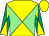 Yellow, Light Green diabolo, Emerald Green sleeves, Yellow diabolo and cap (T Tailleur)
