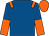 Royal blue, orange epaulets, halved sleeves, orange cap (Miss N J Barron)