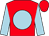 Red, light blue disc, light blue sleeves (Robin Lane Thoroughbreds, Llc)