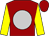 Burgundy, silver ball, yellow sleeves (Stephanie Forsyth)