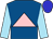 Royal blue, pink triangle, sky blue sleeves, blue cap (Bermuda Blue Farm And Adamo, Anthony)