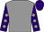 Grey, grey diamonds on purple sleeves, purple cap (Five Diamonds Racing)