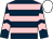 DARK BLUE, PINK hoops, chevrons on sleeves, WHITE cap (Mr Ashley Head)