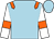 light blue, orange epaulets, orange armlets on white sleeves, light blue cap (Ch J Morel)