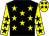 Black, yellow stars, yellow sleeves, black stars, yellow cap, black stars (Shanakiel Racing Syndicate)