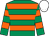 Emerald green & orange hooped, white cap (John P McManus)