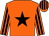 Orange, black star, striped sleeves & cap (P Meany)