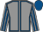Grey, royal blue seams, striped sleeves, royal blue cap (Mr Michael O'shea)