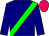Navy blue, green sash, cerise cap (Mr A T A Wates)