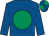Royal blue, emerald green disc, quartered cap (Mrs Susan Carsberg)