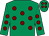 Emerald green, maroon spots (The Plum Merchants)