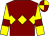 Maroon, yellow triple diamond, yellow sleeves, maroon armlets, maroon and yellow quartered cap (Mr & Mrs K B Snook)