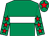 Emerald green, white hoop, emerald green sleeves, red stars, emerald green cap, red star (Mr Dan Lloyd)