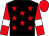 Black, red stars, red sleeves, white armlets, red cap (Christian Williams Racing Club)