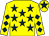 Yellow, dark blue stars, diamonds on sleeves, yellow cap, dark blue star (Keith Harris & Tom Gardner)