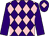 Purple and pink diamonds, purple sleeves, purple cap, pink diamond (The Cornish Barmies)