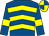 Royal blue & yellow chevrons, yellow armlet, quartered cap (Mrs E Moore)