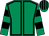Emerald green, black seams, hooped sleeves, striped cap (C & M Baker, K Ibberson, H Pearman)